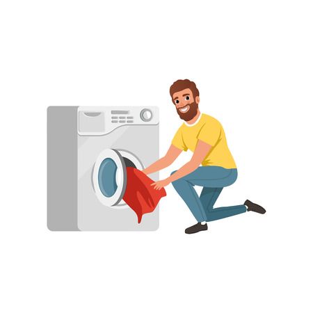 process of washing clothes in washing machine